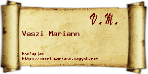 Vaszi Mariann névjegykártya