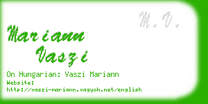 mariann vaszi business card